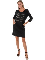 Estefania for woman, Kleid mit Strassbesatz und Rundhalsausschnitt