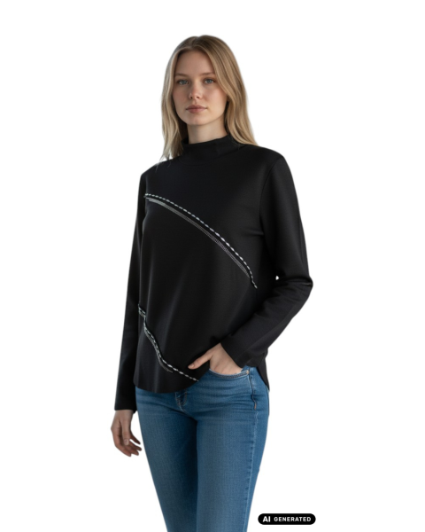 Estefania for woman, Pullover mit Zierstickerei & Strass