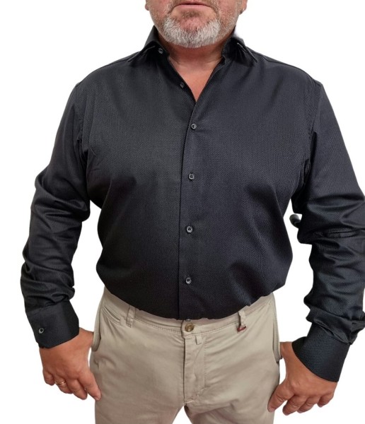 Eterna strukturiertes Langarm-Hemd Modern Fit