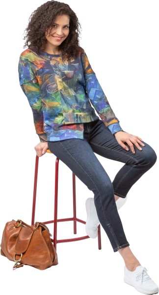 Estefania for woman, warmes Sweatshirt mit asymmetrischen Saum
