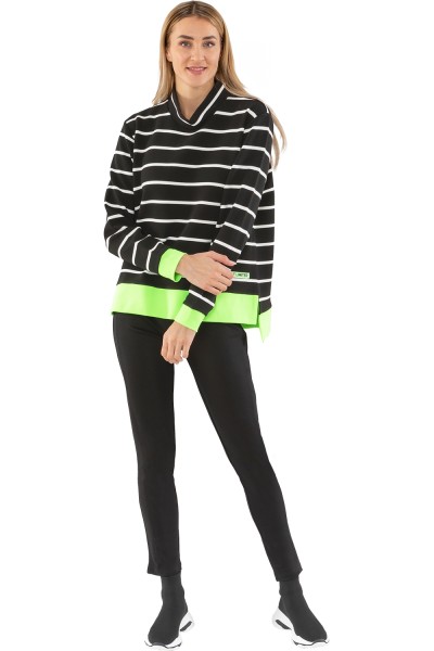 Estefania for woman, Pullover in Ottoman mit Stehbund und Streifen