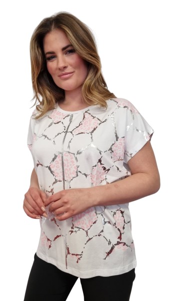 Estefania for woman, bedrucktes T-Shirt mit Glanzeffekten
