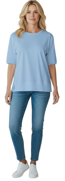 Gio Milano, Basic Shirt mit edlem Rippsaum