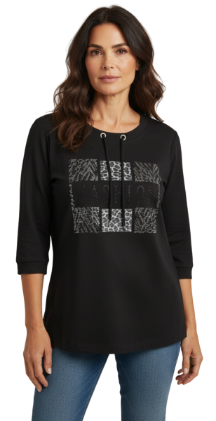 Estefania for woman, Sweatshirt mit Glamour-Animalprint