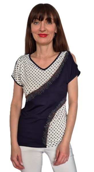 Estefania for woman, Shirt mit Punkten und offenen Schultern