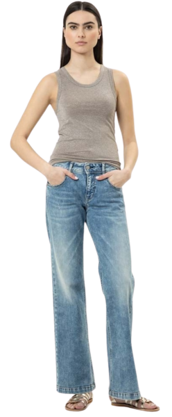 Herrlicher, Edna Flared Jeans aus Bio-Baumwolle mit weit ausgestellten Bein