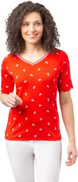 Estefania for woman, Shirt mit V-Ausschnitt und Ankern