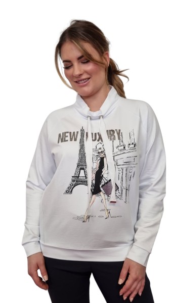 Estefania for woman, leichtes Sweatshirt mit Stehkragen und Frontprint