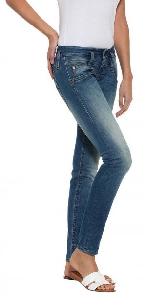 Herrlicher, Pitch Slim - schmale Stretch-Jeans mit niedriger Leibhöhe