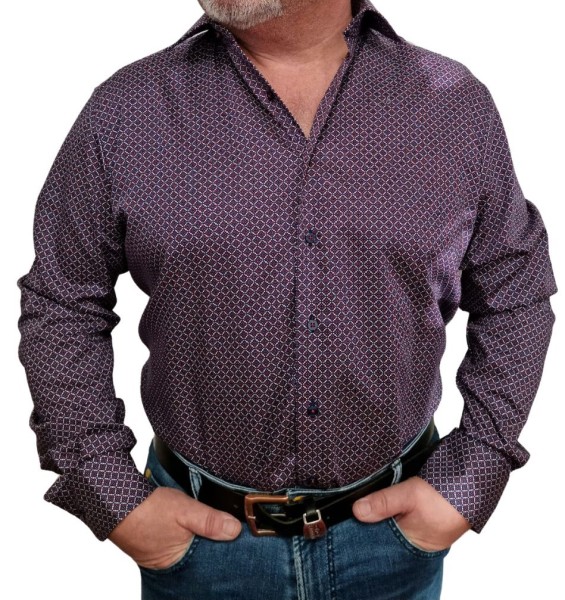 Eterna, Herren bedrucktes Twill Hemd Modern Fit