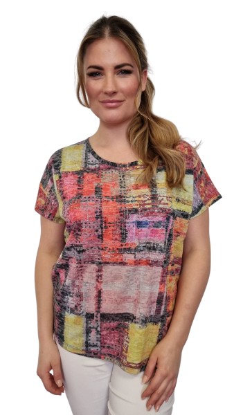 Estefania for woman, T-Shirt in Allover-Print mit kleinen Strassbesatz