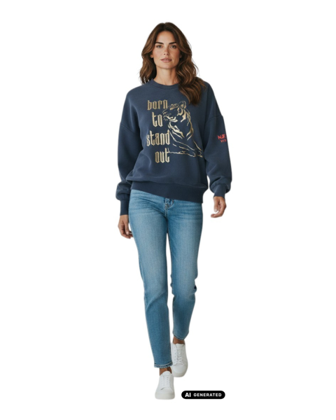 Gio Milano, Sweatshirt Tiger-Power in Gold – born to stand out!