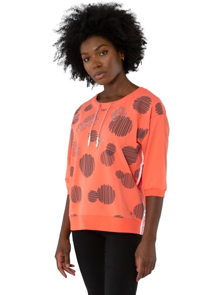 Gio Milano, Sweatshirt mit Kreisen und Strassbesatz