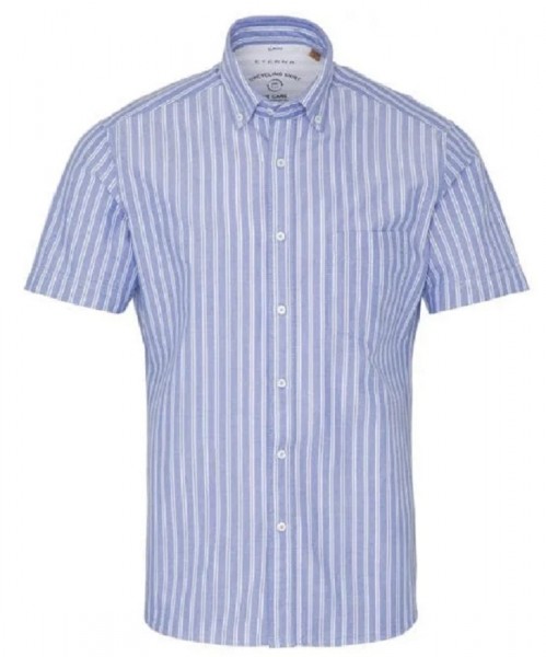 Eterna kurzarm Hemd, Regular fit, Upcycling Shirt, Oxford gestreift
