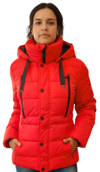 Blue Flame, Steppjacke mit Kapuze, 2 wasserdichten Reisverschlüssen und Kontrastbändern