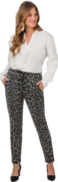 Stehmann, Polling4-704 Joggpants in Jersey-Jacquard mit Leo-Print