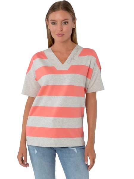 Estefania for woman, Shirt, "Carpe diem" in Ringel mit Strassbesatz