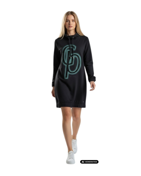 Gio Milano, Kleid sportlich-elegant mit aufwendigem Spray-Design