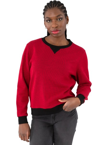 Gio Milano, Pullover Jacquard "Bubble gum" mit Rundhalsausschnitt