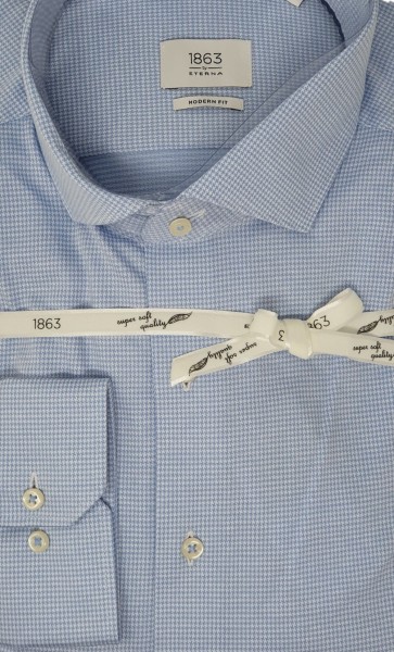 Eterna Langarm Hemd, Modern Fit, soft tailoring jersey, Strukturiert
