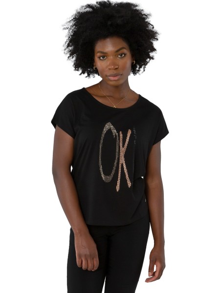 Gio Milano, Damenshirt mit Strass „OK!“