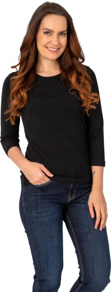 Gio Milano, Basic-Shirt mit 3/4 Arm, unifarben