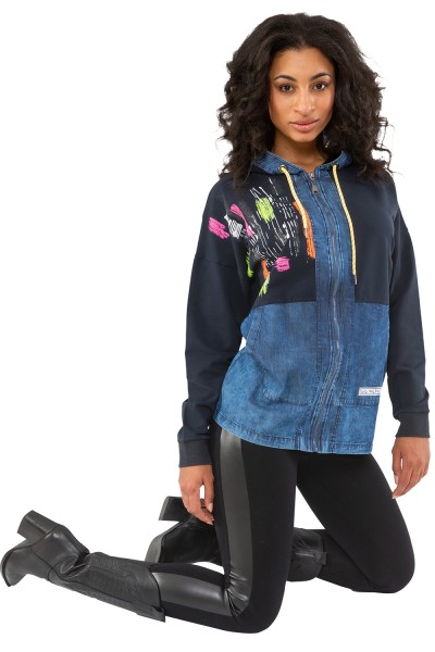 Gio Milano, Langjacke mit Denimeinsätzen