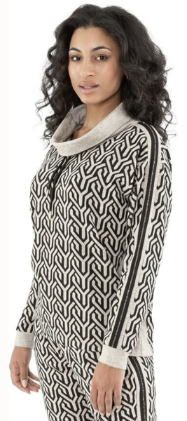 Gio Milano, Pullover mit Wasserfallkragen und Tunnelzug