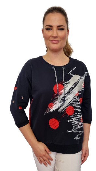 Gio Milano, modisches Sweatshirt mit 3/4-Arm und Frontprint