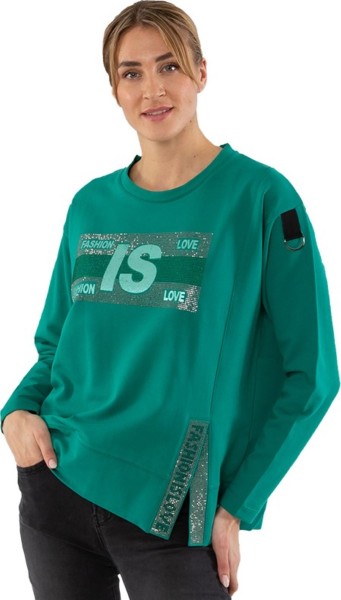 Estefania for woman, Pullover "Fashion is love" mit Strasssteinen