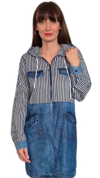 Gio Milano, Jacke in Jeansoptik und Strassbesatz