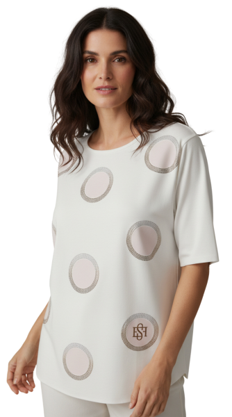 Estefania for woman, Sweatshirt mit hochwertigem Print & Strass