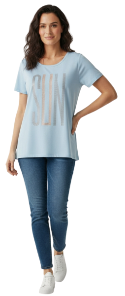 Gio Milano, Shirt "SUN" mit eleganter Strassapplikation