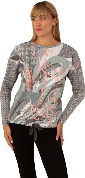 Estefania for woman, Sweatshirt in Allover-Print und Tunnelzug