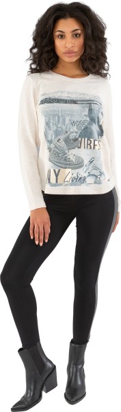 Gio Milano, Shirt "cool city" Rundhals mit Strassbesatz