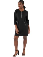 Gio Milano, Kleid mit Lederimitateinsätzen und Zierreißverschlüssen