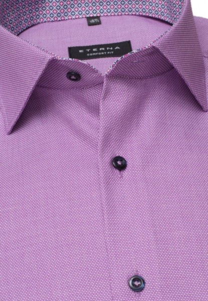 Eterna, strukturiertes Kurzarmhemd mit Tasche, Comfort Fit