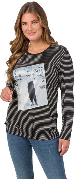 Gio Milano, gestreiftes Langarmshirt mit Frontprint