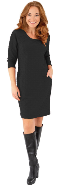 Estefania for woman, Kleid mit Wabenstruktur und Eingrifftaschen