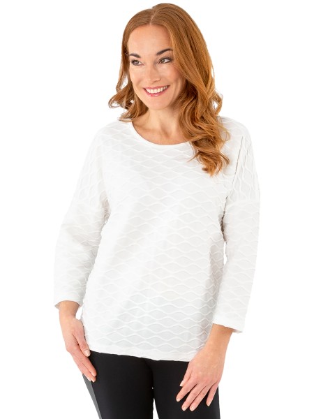 Estefania for woman, Rundhalspullover mit Wabenstruktur