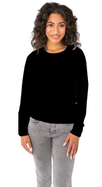 Gio Milano, Langarmshirt mit Rippbündchen und Strassbesatz