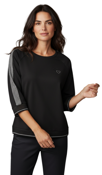 Estefania for woman, elegantes Sweatshirt mit Netzeinsatz