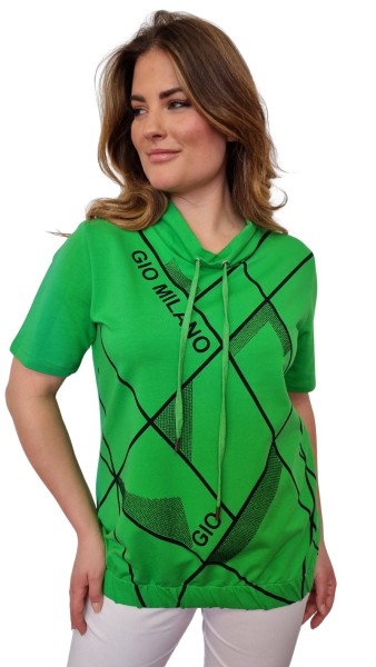 Gio Milano, Shirt mit abstrakten Muster und elastischen Bund