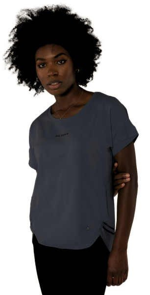 Gio Milano, Shirt Uni mit feinem Label-Print