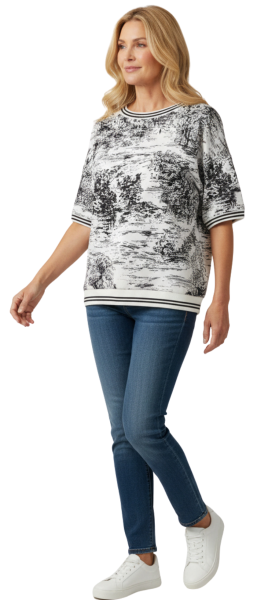 Gio Milano, Fashion-Sweatshirt mit Landschaftsgrafik