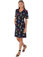 Estefania for woman, Kleid mit V-Ausschnitt und Eingrifftaschen