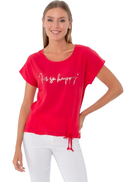 Estefania for woman, Blusenshirt " I´m so happy " mit Metallicprint