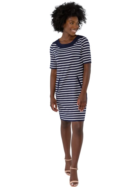 Gio Milano, Kleid mit Streifen und Taschen